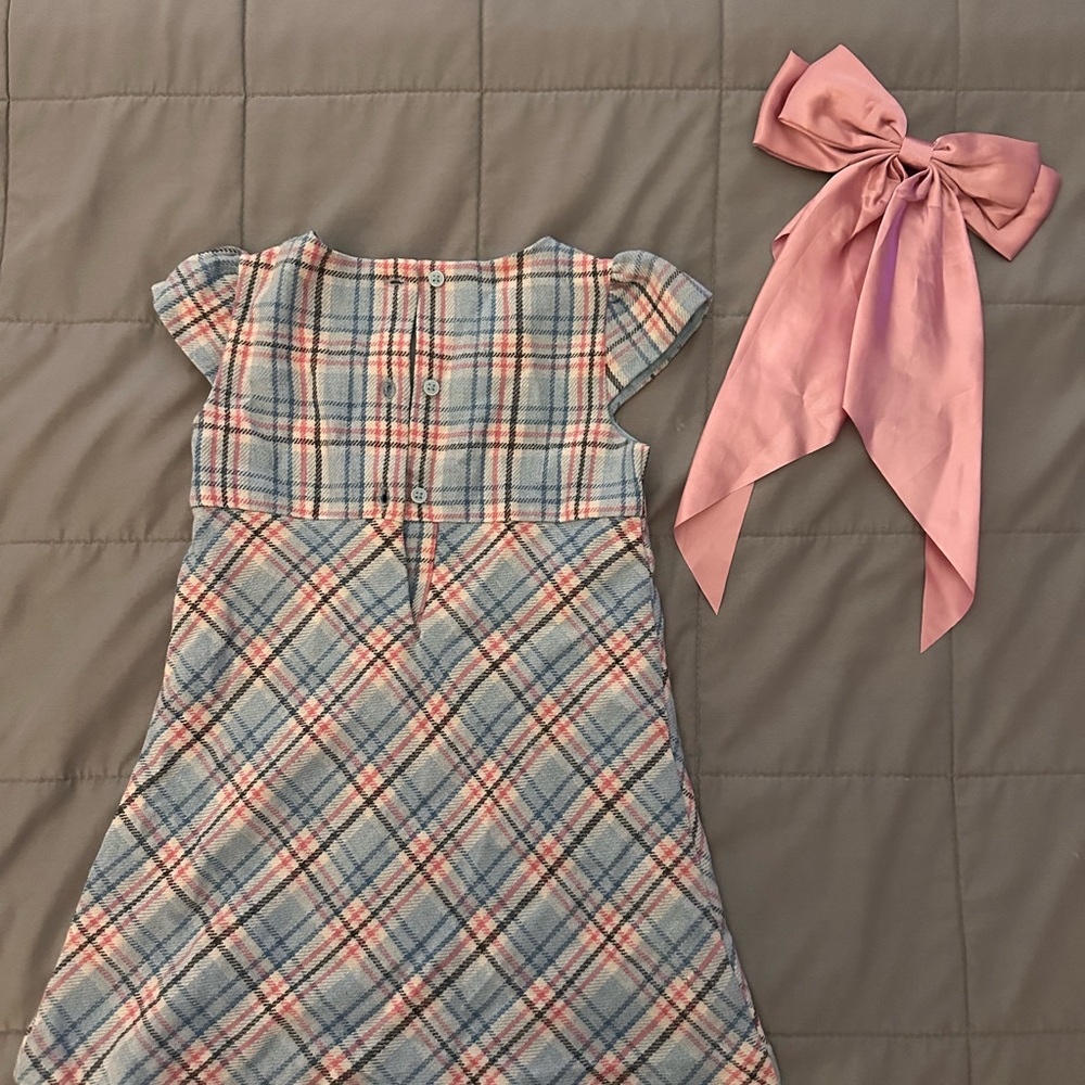 Janie and Jack Blue Sundress with Flutter Sleeves and Square Neck - Picture 2 of 4